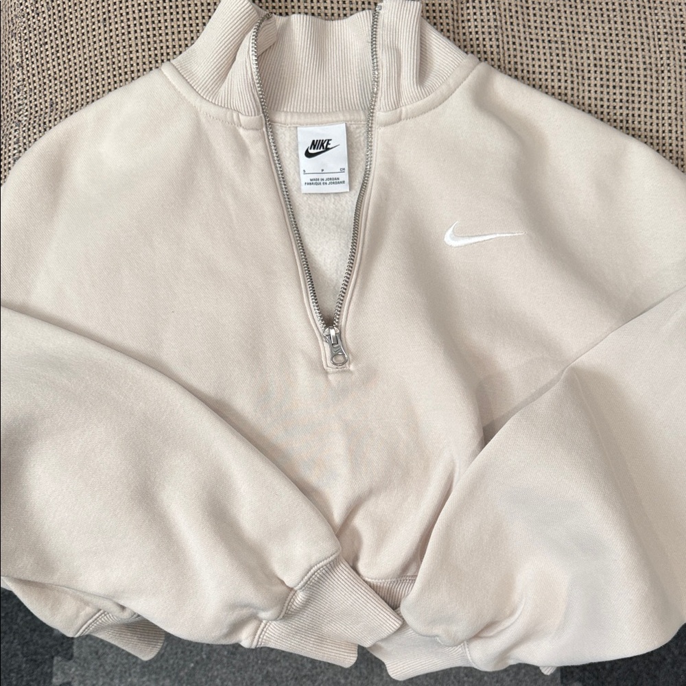 Nike Women's Off-White Half-Zip Sweater